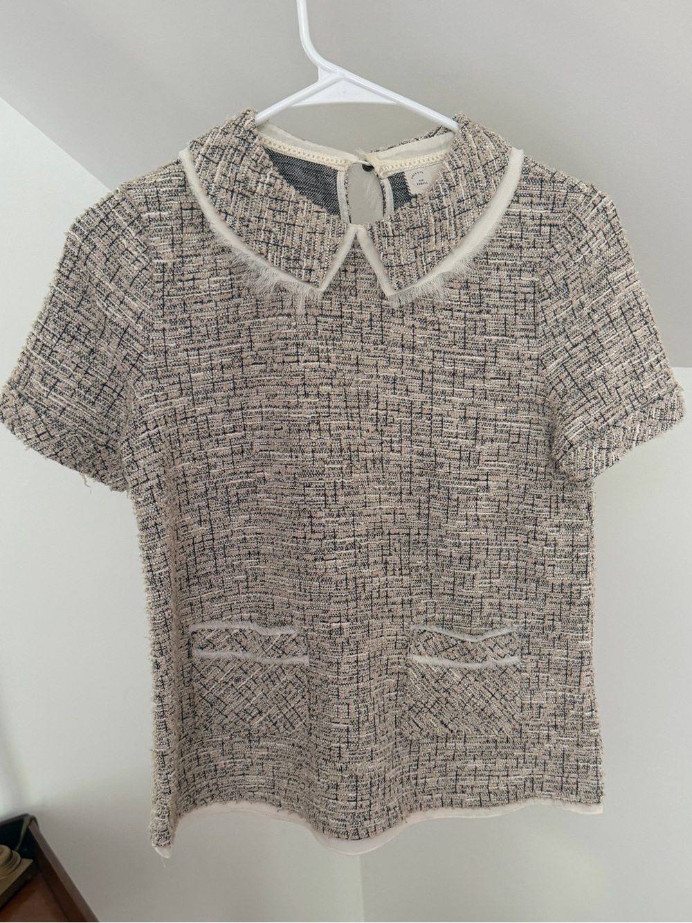 Anthropologie Tweed Short-Sleeve Top size XS